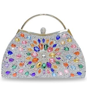 Multicolor Crystal Embellished Evening Bag
